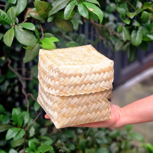 Handmade <b>Cube</b> BAMBOO <b>BASKETS</b> Rustic Style for Gift Packaging Premium Box for Bridesmaid, Groomsmen, or Couple Gifts - Product Image 6