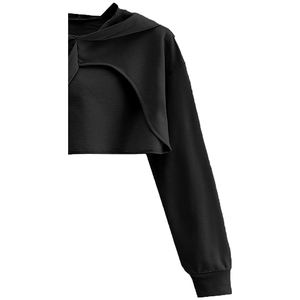 Polyester/Cotton Women's Winter Fleece Eco-Friendly Windproof Breathable Embroidered 340g <b>Black</b> <b>Crew</b> <b>Neck</b> Regular Sleeve Solid - Product Image 5