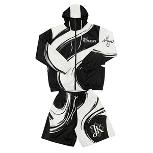 Men Windbreaker Shorts Set Polyester <b>Summer</b> Plus Size Outfit Custom Streetwear Tracksuit <b>Lightweight</b> <b>Jacket</b> and Shorts Set - Product Image 1
