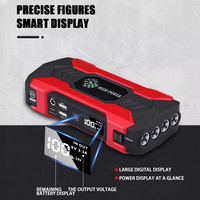 Démarreur portable pour voiture/camion/vélo/moto, batterie externe 12V 10000mAh 400A, surtension 800A, éclairage LED USB, écran LCD