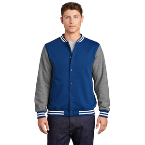 <b>Men's</b> Casual Varsity Fleece <b>Jacket</b> Color <b>Long</b> Sleeve Baseball Design With Button Down Winter Season Comfort <b>Jacket</b> - Product Image 5