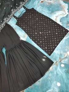 Georgette-Espejo bordado de alta calidad para mujer, traje de estilo Sharara para boda y fiesta, venta al por mayor - Product Image 2