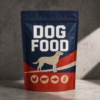 Sachet d'emballage Doypack personnalisé imprimé, résistant à l'humidité, de qualité alimentaire, pour aliments secs pour chiens, refermable, avec fermeture éclair (Mylar)