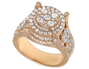 แหวนฮิปฮอปประดับเพชรโมอิสชุบโรสโกลด์สำหรับผู้ชายเครื่องประดับหรูหรา - Product Image 3