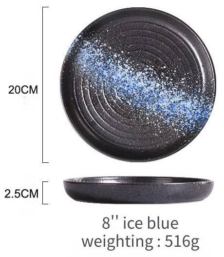 8" round Plate (ice blue)