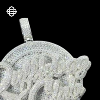 Liontin Mahkota Hiphop Moissanite Berlapis Perak 925 Custom, Pesona Pesawat Bling Berkualitas Tinggi Bersertifikasi Pihak Ketiga