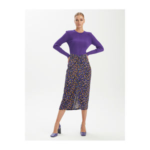 Falda Midi Estampada con Detalle en la Cintura de Viscosa para Mujer BGN Modelo W24S369 - Product Image 1