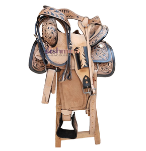 Sillín de asiento duro de cuero occidental personalizado de alta calidad para Ranch Trail Barrel Horse Tack Hand Tooled con juego de Venta caliente - Product Image 1