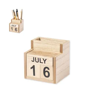 Calendario perpetuo con soporte para bolígrafo, gadgets ecológicos - Product Image 1