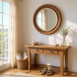 Miroir mural décoratif en bois et résine de style Art déco européen de haute qualité, incrustation en nacre, décoration d'anniversaire, disponible en gros - Product Image 3