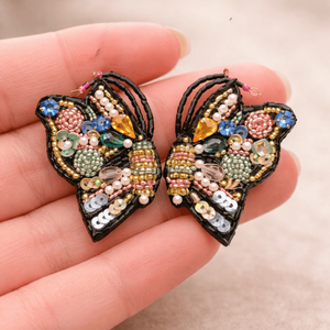 Multicolor Butterfly Beaded Fashion Drop <b>Earrings</b> - Product Image 1