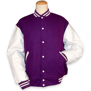 Chaqueta de béisbol de gran tamaño personalizada para hombre y mujer para uso al aire libre Color púrpura Mejor fabricante CollegeBaseballjacket para hombres - Product Image 1