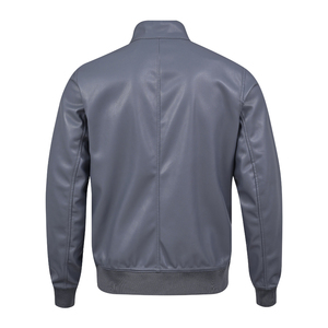 Chaqueta bomber reversible lisa gris de alta calidad 100% personalizable al por mayor con cremallera y cuello de diseño de invierno bordados - Product Image 5