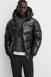 Top Selling Winter Hood Down Puffer <b>Jacket</b> Men's Front Zip High Neck <b>Padded</b> Sleeves <b>Waterproof</b> Windproof Breathable Customizable - Product Image 3