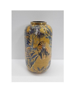 Calcomanía de jarrón de flores de metal de diseño moderno, acabado esmaltado para sala de estar, decoración de Mesa para el hogar, hecha a mano, personalizada - Product Image 3