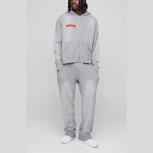 Nouveauté 2025 Survêtement Homme 100% Coton à Capuche avec Cordon de Serrage Streetwear Lavé Logo Imprimé DTF Personnalisé Tissu Thermique Hip Hop - Product Image 6