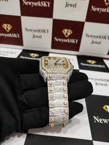 Tendance Hip Hop Hommes À La Mode Glacé Moissanite Blanc Diamant Luxueux Carré Montre Mécanique - Product Image 3