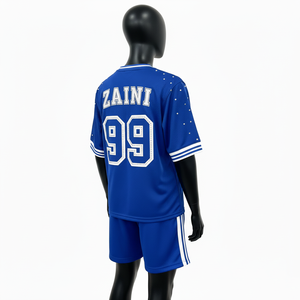 Ensemble short et maillot de sport en maille athlétique pour femme, tissu sportif en polyester de qualité supérieure, logo personnalisé en twill, ensemble short et maillot en maille - Product Image 4