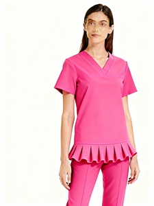 Top vente à manches courtes col en V hôpital gommages uniforme soins infirmiers médicaux gommages uniforme clinique gommage ensembles soins infirmiers uniformes ensembles - Product Image 3