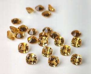 Citrino Amarillo Natural de 4mm-8mm, Corte Cojín, Facetado, Gemas Sueltas Hechas a Mano de Alta Calidad para Joyería - Product Image 4