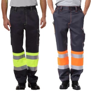 Pantalon de travail respirant pour homme avec poches multiples Vêtements de travail en poly coton Pantalon réfléchissant de sécurité certifié EN - Product Image 1