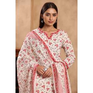 Camisa Kurta de Algodón Recta con Estampado Floral Firdous Ashraf - Product Image 1