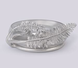 ชามตกแต่งแก้วสีเงินหรูหราพร้อมใบเฟิร์นโลหะสำหรับตกแต่งโต๊ะและบ้าน - Product Image 2