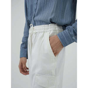Pantalon cargo FUJIKO MC2384 coupe décontractée 100% lin et coton, logo personnalisable, pantalon baggy, tailles XL à 6XL, avec plis et fermeture éclair - Product Image 4