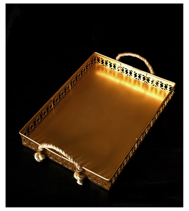 ถาดโลหะสแตนเลสทรงกลมพร้อมดีไซน์ขนาดใหญ่ถาดโลหะแฟนซี - Product Image 2