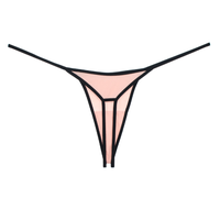 Braguitas de bikini sexys para mujer, transpirables, de elastano/poliéster, de talle medio, sin costuras, tipo T-back, lencería de punto liso