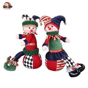 Zaves 13 pouces boule assise garçons et filles éléments <span class=keywords><strong>de</strong></span> cirque <span class=keywords><strong>de</strong></span> Noël décoration <span class=keywords><strong>de</strong></span> <span class=keywords><strong>clown</strong></span> en noir blanc rouge et rayures <span class=keywords><strong>à</strong></span> carreaux - Product Image 3