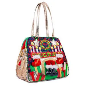 Haute Qualité Meilleure Vente Produit En Gros Personnalisé Maison Fine Laine Tricoté Enfants Bonbons Cadeau Rouge Lettre De Noël sac fourre-tout Aus