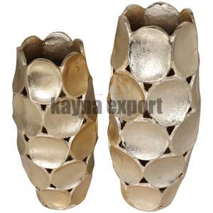 แจกันดอกไม้ทำจากโลหะสำหรับตกแต่งในร่มอุปกรณ์ตกแต่งทำจากอะลูมิเนียมงานหล่อตกแต่งโต๊ะแบบหรูหรา - Product Image 1