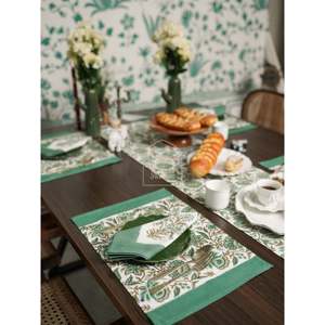 Shahjahani lujo Jacquard tejido camino de mesa Floral impreso tela a rayas para comedor fiestas hogar Hotel uso - Product Image 4