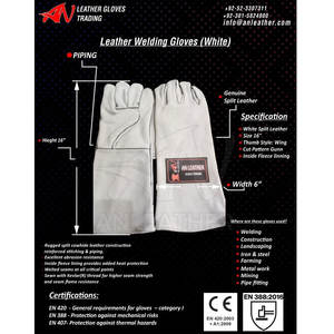 Gants de soudage en cuir OEM Gants de soudage en cuir de vachette résistants à la chaleur Gant de travail pour la sécurité industrielle - Product Image 2
