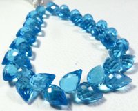 Perles de topaze bleue synthétique de haute qualité, créées en laboratoire, en quartz hydro, en forme de goutte, 10x7mm, taille facetée, percées en diagonale, pierres précieuses en vrac