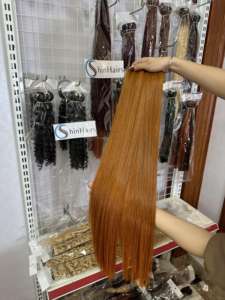 Extensions de Cheveux Humains Vietnam Os Droite Super Double Dessiné Cheveux Bruts HD Transparent Dentelle Suisse - Product Image 5