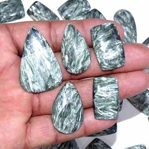 Venta al por mayor de cabujones de piedras preciosas de cuarzo serafinita natural de calidad AAA + para lote de suministros de joyería - Product Image 5