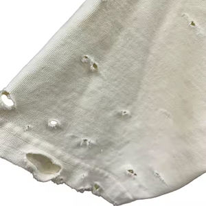 Nouveauté déchiré plaine vierge en détresse t-shirts en vrac à manches courtes recadrée vêtements usagés pour hommes t-shirt - Product Image 4