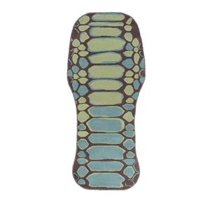 Tapis en laine vert tufté à la main Jaanwar Top-7227, motif abstrait pour usage domestique - Product Image 1
