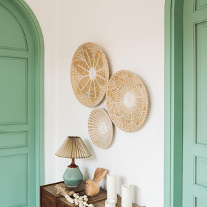 Ensemble de décoration murale en jonc de mer rond naturel, tenture murale, décoration d'intérieur, accessoires de décoration d'intérieur très esthétiques, vente en gros. - Product Image 5