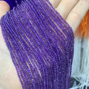 Micro Round Faceted AAAA Quality Genuine Amethyst Gemstone <b>Beads</b> 3mm-4mm Size Loose 15.5 Inches Per Strand Quality <b>Stone</b> <b>Beads</b> - Product Image 1