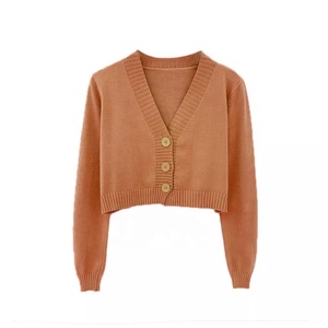 Prix de gros Pulls en laine acrylique décontractés d'hiver à manches longues Unisexe Col en V à carreaux Boutons Anti-froissage Robes Couleurs personnalisées - Product Image 6