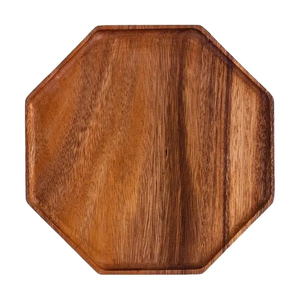 Plateau de nourriture rond en bois Décoration élégante de fantaisie marron parfaite pour une table de designer moderne et un usage domestique - Product Image 5