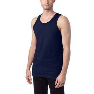 Bleu marine couleur OEM personnalisé vêtements pour hommes grande taille débardeurs Gym Fitness coton respirant High Street Style hommes débardeurs - Product Image 4