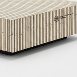 Table basse en bois massif, style bohème moderne, incrustée d'os, durable, écologique, fabriquée à la main, style soleil, meubles de salon, vente en gros - Product Image 2