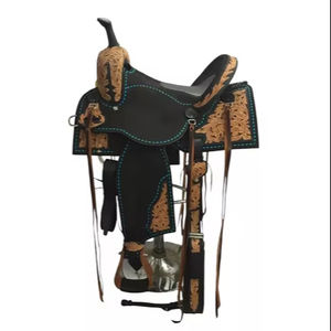 Juego de tachuelas de cuero genuino de primera calidad, monturas de carreras occidentales e inglesas para montar a caballo - Product Image 1