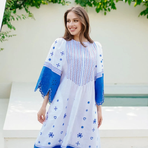 Vente chaude élégante robe de soirée pour femmes à manches longues caftan marocain col rond solide motif Vintage pour l'automne tenue décontractée - Product Image 2