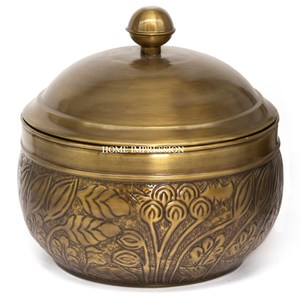 Meilleure vente pot de tuyau d'arrosage en laiton enduit de poudre de couleur noire merveilleuse conception pot de tuyau en métal de forme ronde à la main pour fournitures - Product Image 4