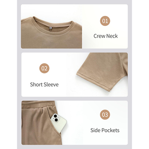Conjunto de camisetas y pantalones cortos de LICRA y algodón para hombre, Conjunto de camiseta personalizado informal de verano para hombre, conjunto doble de talla grande de estilo callejero al por mayor - Product Image 5